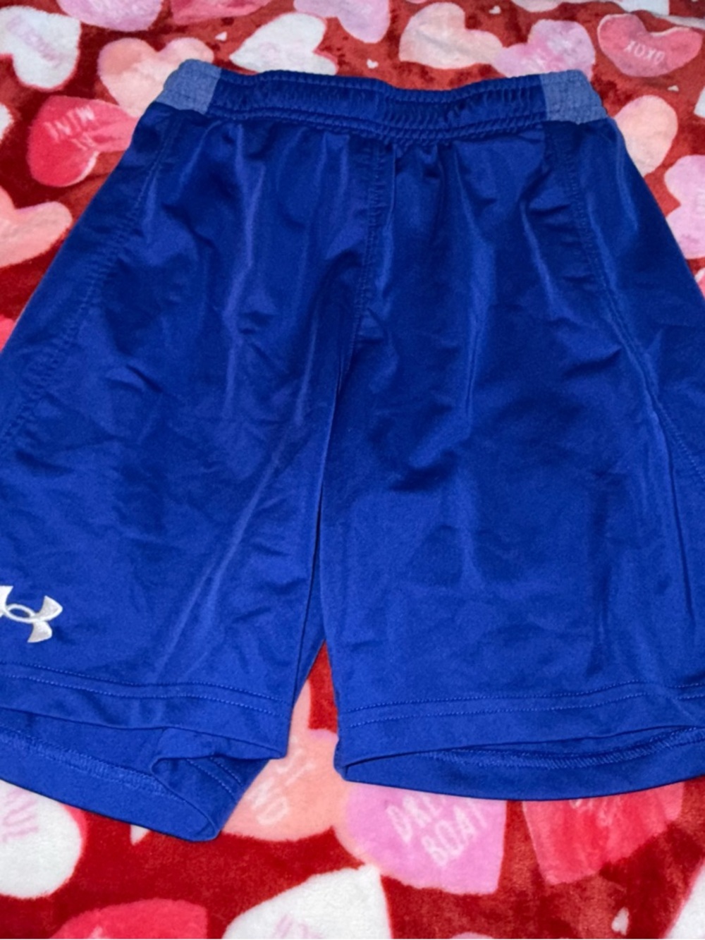 Under Armour Boys Size Youth Medium YMD Blue Loose Athletic Shorts
